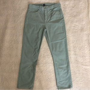Gap Seafoam Green High Rise Corduroy Cigarette Jeans